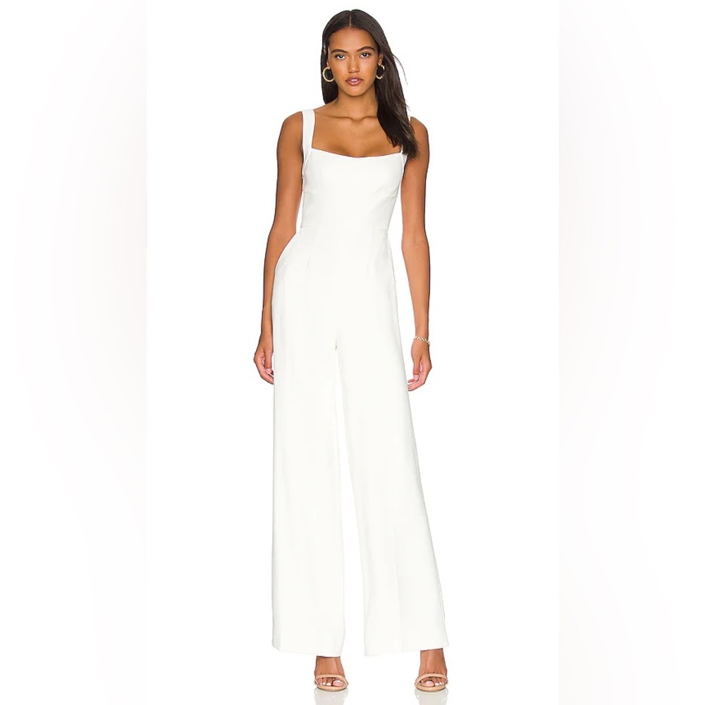 SALONI Rachel Jumpsuit in Ivory | US 4, UK 8